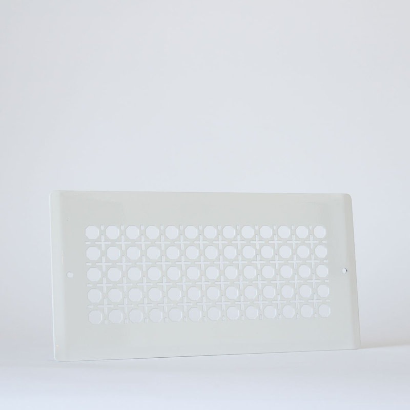 Grille d'aération murale en rotin en acier blanc, 4 x 10 po, Blanc
