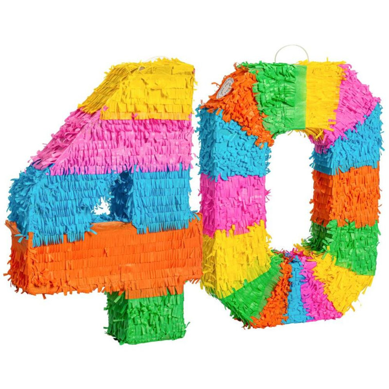 Fax Potato - Pinata Set with Stick & Blindfold - 40th Birthday / Anniversary - Rainbow
