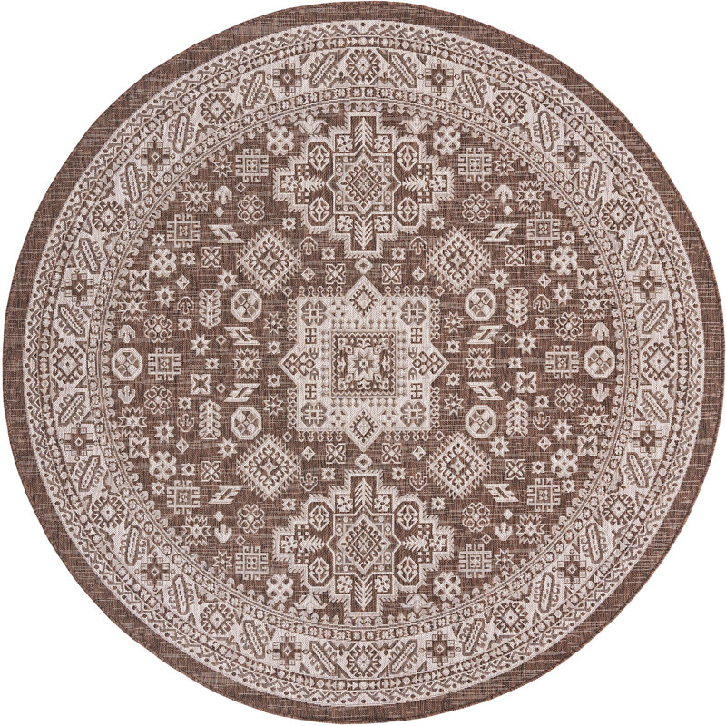 Tapis d'extérieur Chand, Rond 7 pi 10 po