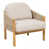 Coussin beige / structure en teck est en rupture de stock