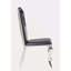 Chaise d'appoint en cuir synthétique noir et acier inoxydable (ensemble de 2)