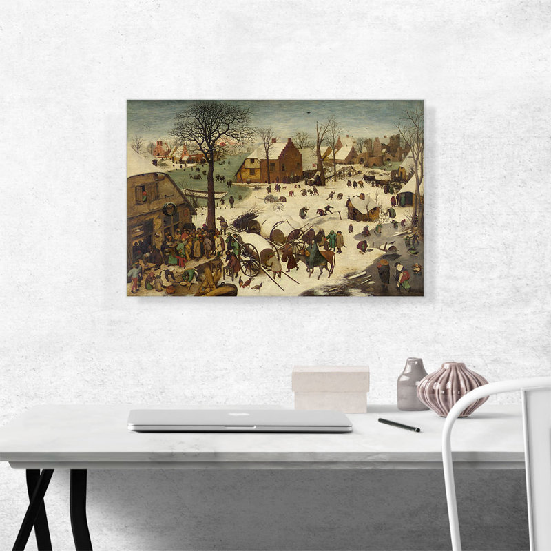 Reproduction d'art sur toile tendue, "The dénombrement à Bethléem 1566" par Peter Bruegel l'Ancien