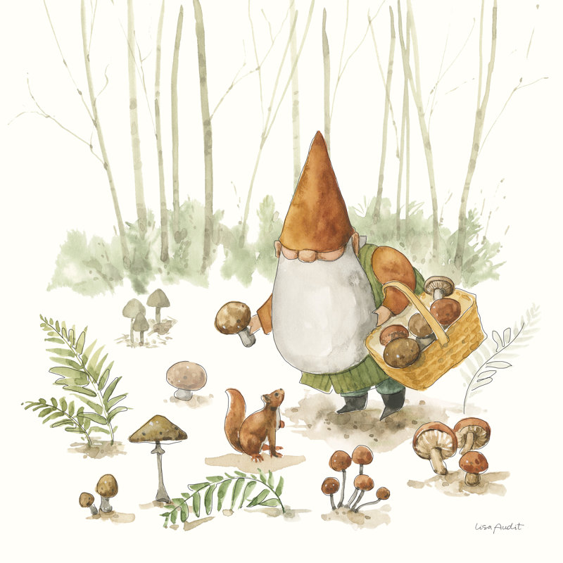 «Ambros Everyday Gnomes IX-Mushroom on Canvas» par Lisa Audit, reproduction, H 36 po x l 36 po
