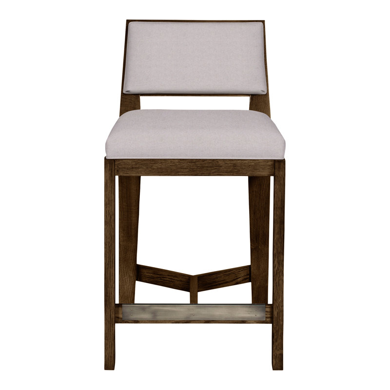 Thom Filicia Solid Wood 32.5" Bar Stool, Havana, Nadia Linen
