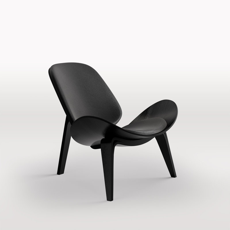 Chaise Suada Hans J. Wegner, Similicuir noir, Noir, noir, noir, noir