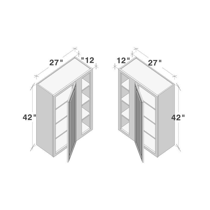 Armoire murale réversible de style Shaker de DL Cabinetry (prête à assembler) l 27 po x H 42 po x P 12 po - Bois flottant