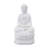 5.5x4.7x11.8" White Sitting Buddha Figure