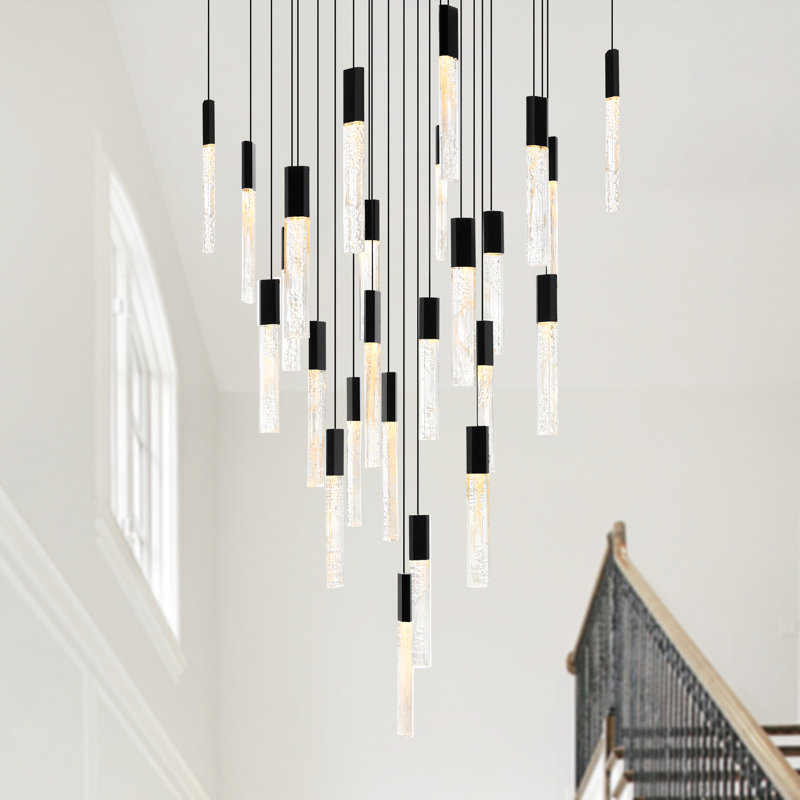 Fernada 25 - Light Dimmable LED Square Chandelier, Black