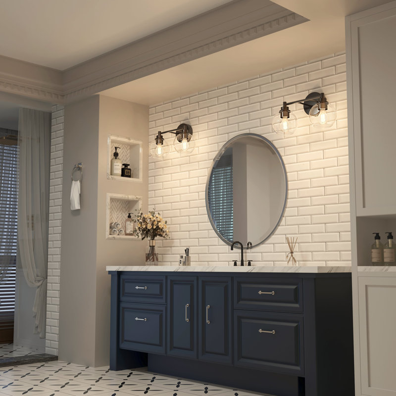 Éclairage pour meuble-lavabo Shelburn, Noir mat, 2