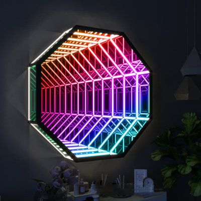 Miroir infini 3D octogonal clair / grand