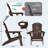 6-Piece Folding Adirondack Chair Set – All-Weather HDPE Outdoor Lounge Chairs with Cup Holders, Classic Firepit Seating for Patio, Backyard, Deck, or Garden-259909399
