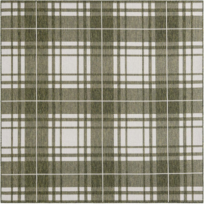 Tapis d'intérieur / extérieur de jardin à carreaux vert