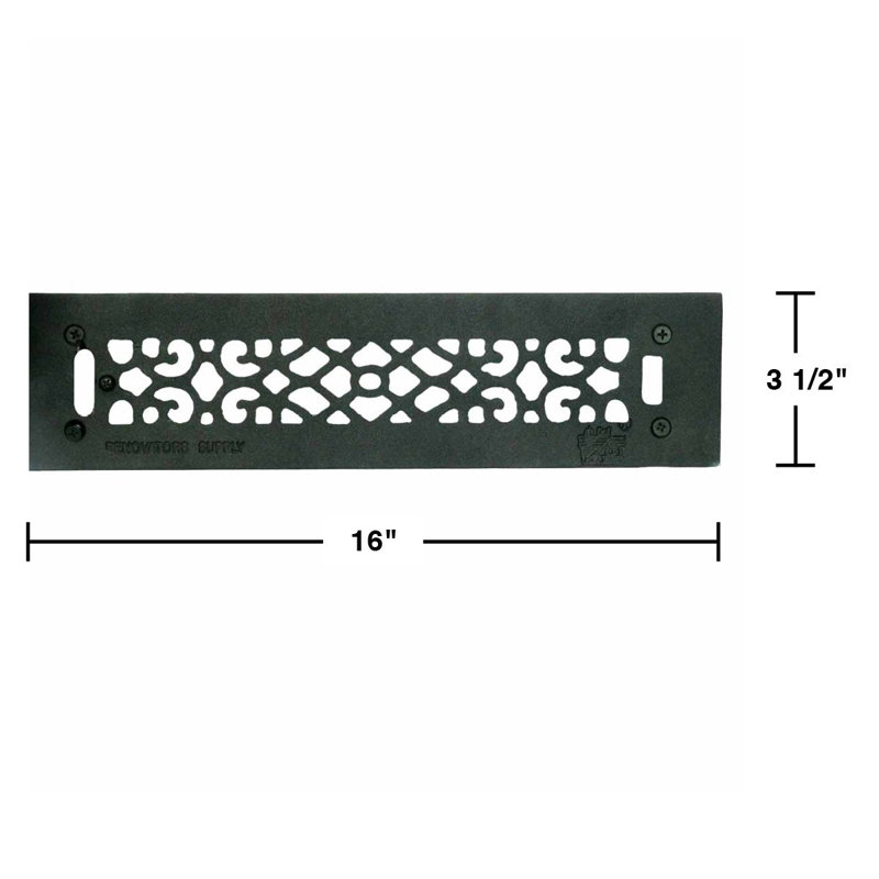 Évent de plancher de plancher en aluminium vert 16 po x 1,5 po