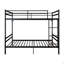 Lit superposé avec échelle et lit superposé en métal à garde-corps haut, espace de rangement, silencieux, taille simple sur simple, noir
