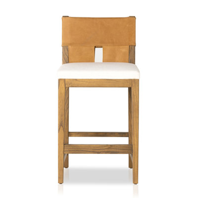 Sem Upholstered Stool with Solid Wood Frame