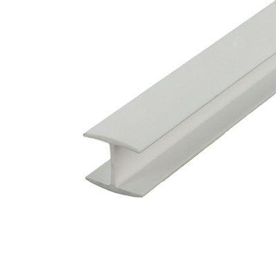 Outwater Plastic H Channel Fits Material 1/2 Inch Thick White Styrene Divider Moulding 46 Inch Length (Pack Of 2)