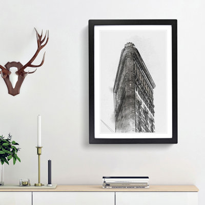 Flatiron Building in New York City in Abstract - Picture Frame Graphic Art Print