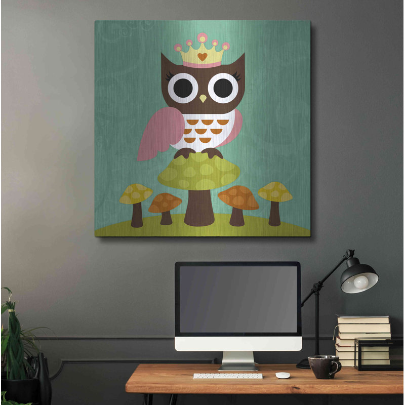 «Princess Owl» par Nancy Lee, art mural en métal, H 36 po x l 36 po