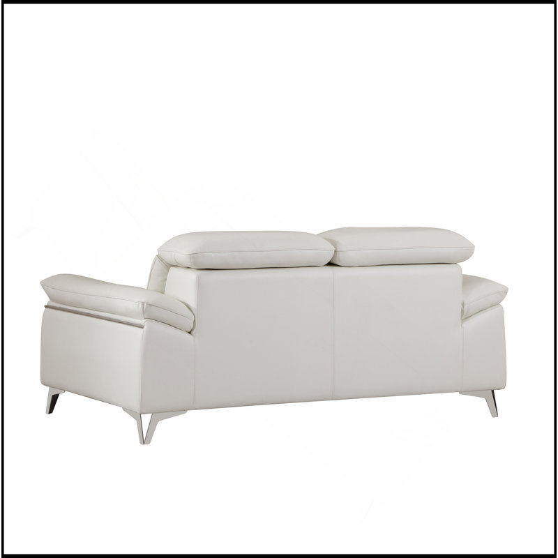 Causeuse en cuir italien Global United, Blanc