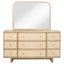 Commode 9 tiroirs avec miroir Beige Oak, collection Kimpton - Finition chêne beige