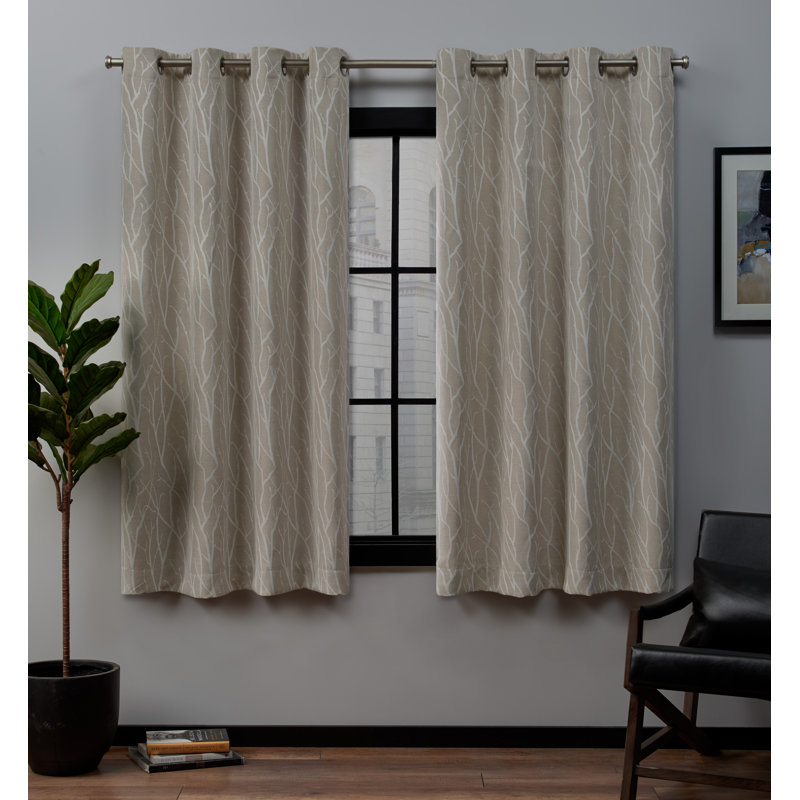 Bettine Room Darkening Curtain Panel Pair, 52" W x 63" L, Linen