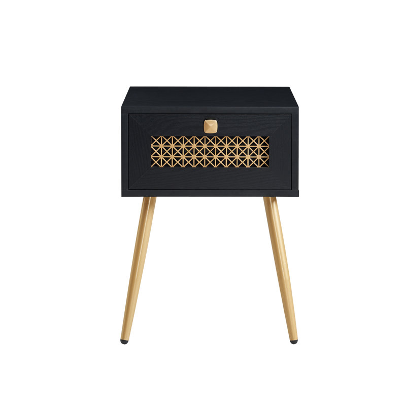 Table de bout avec rangement, Noir