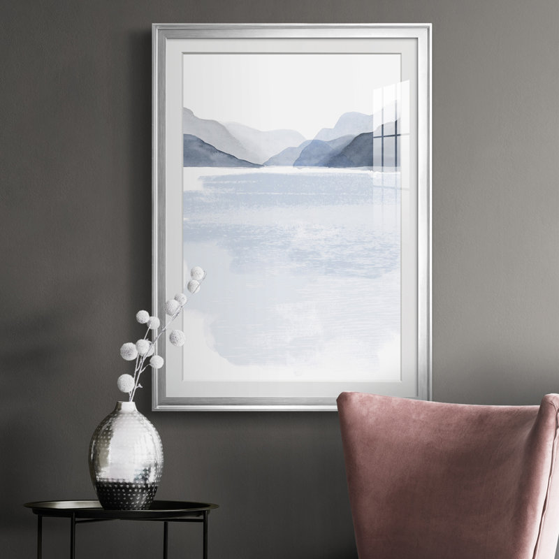 Glacial Lake II - reproduction de cadre photo, H 42,5 po x l 30,5 po x P 1 po, Argent