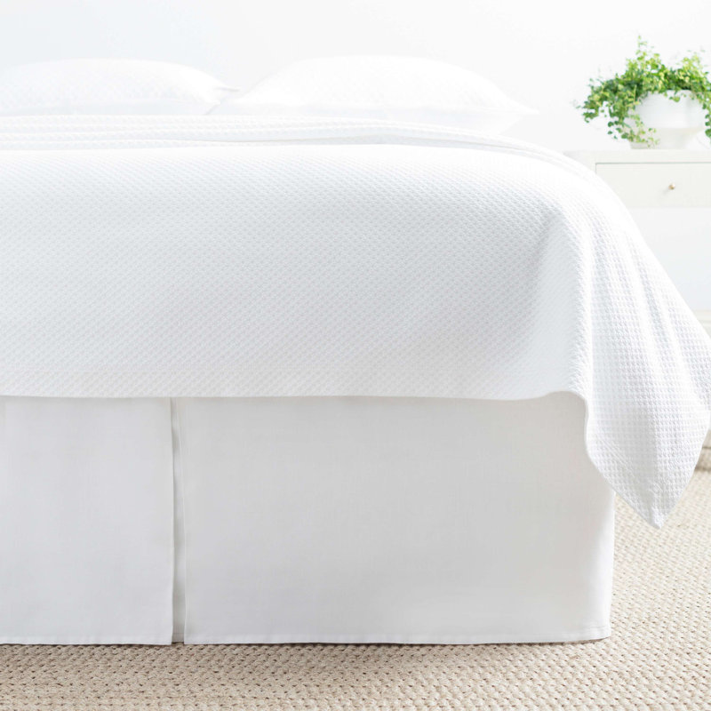 Lush Linen Bed Skirt, White, King