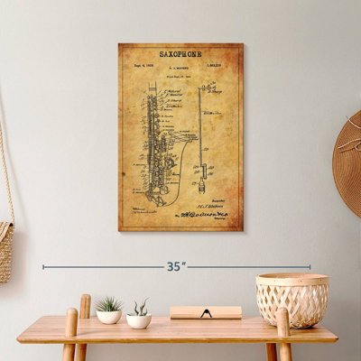 Brevet de saxophone sur toile