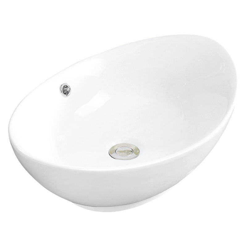 Karran Valera Lavabo de salle de bain vasque en porcelaine vitreuse avec robinet et drain en bronze huilé