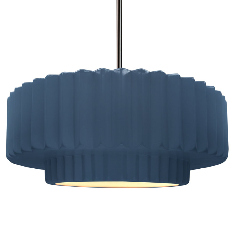 Luminaire suspendu 1 lumière Meydan, H 6 po x l 16,25 po x P 16,25 po, Ciel à minuit, Nickel brossé