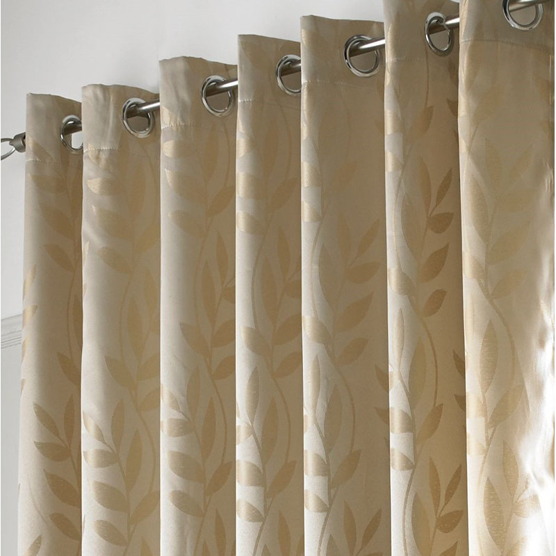 Becquere Ring Top Room Darkening Curtains, Latte, 168cm W x  183cm D