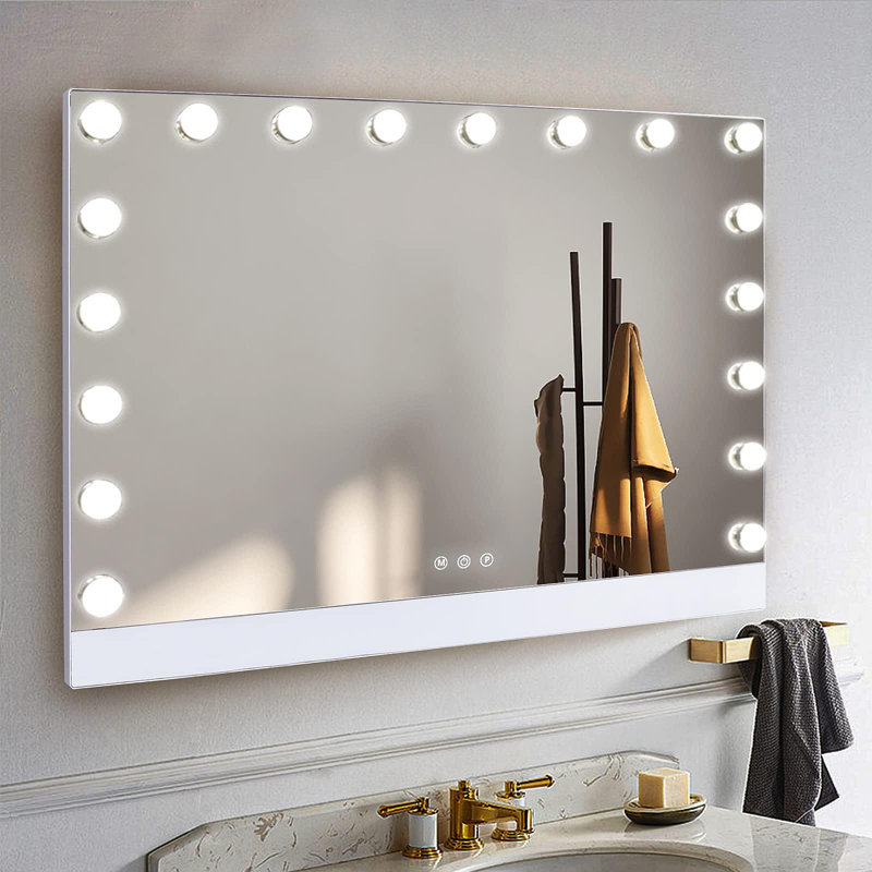 Miroir de salle de bain 31,5 "X 22,8" avec lumières, 0,6 "ultra-mince Hollywood