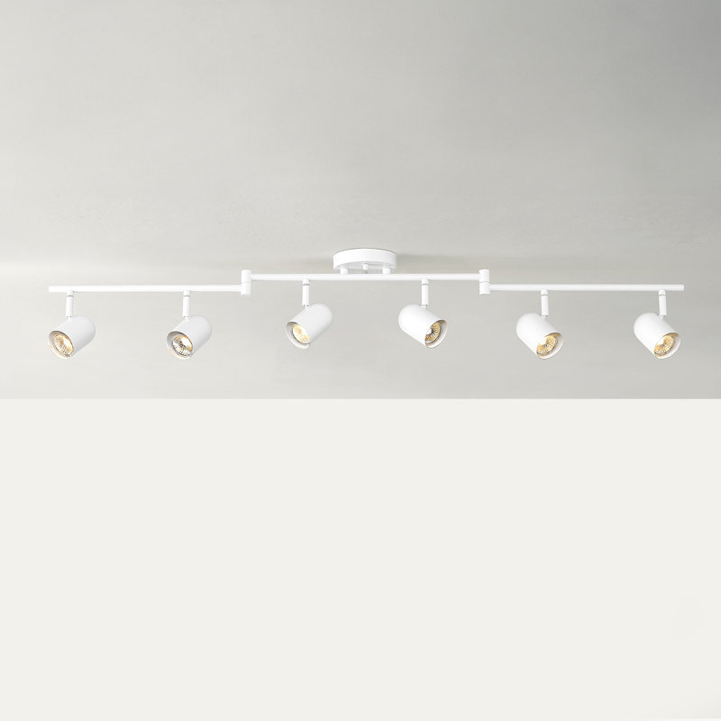 Éclairage sur rail 49 po pliable 49 lumières blanc mat avec têtes de rail pivotantes
