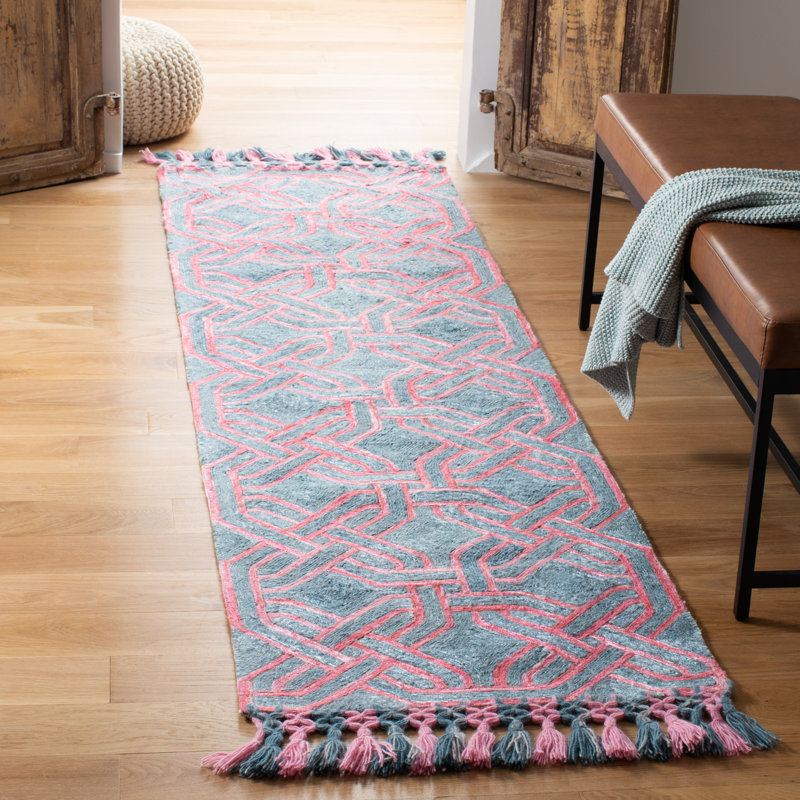 Curran Hand Tufted Performance Geometric Rug, Runner 2'3" x 8'