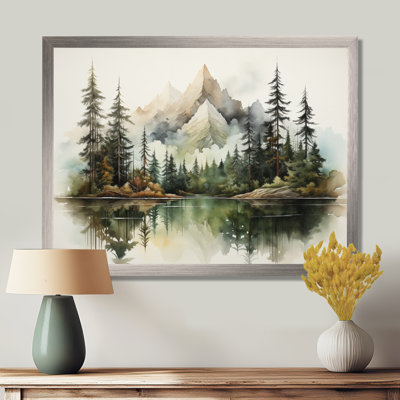 Watercolor Mountain Dreamscape - Art mural montagnes