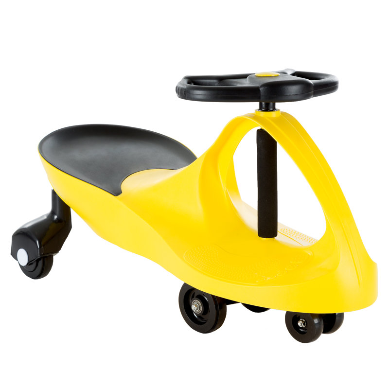 Pink and Black Plastic Wiggle Ride-On Car for Toddlers
