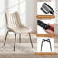 Ensemble de 6 chaises de salle à manger modernes Mid-Century, chaises d'appoint en similicuir imperméables avec pieds en métal, beige-320993315-320993314