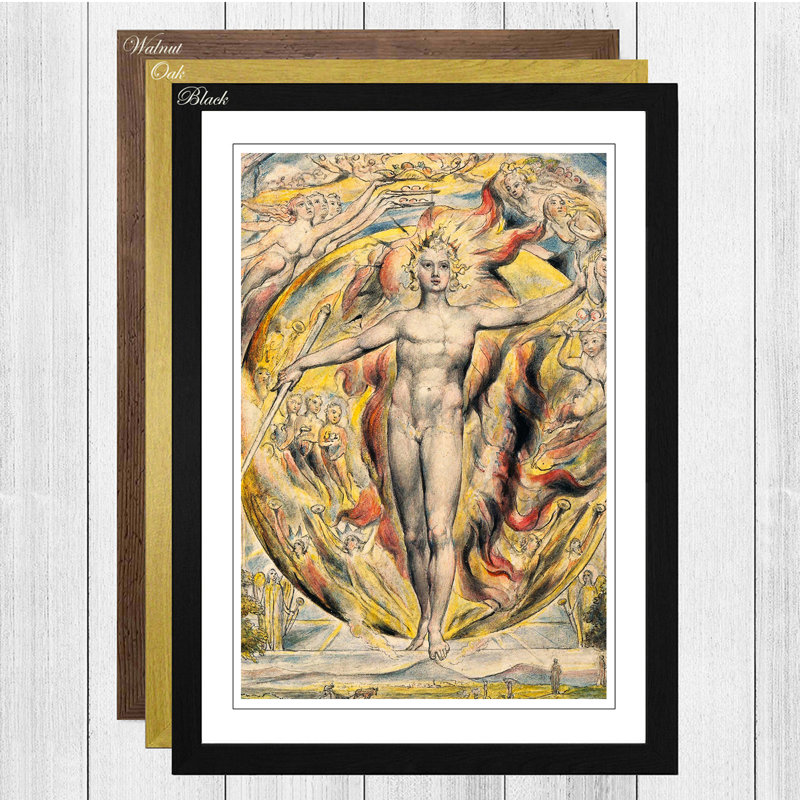 Sun at his Eastern Gate by William Blake - Framed Print, Black