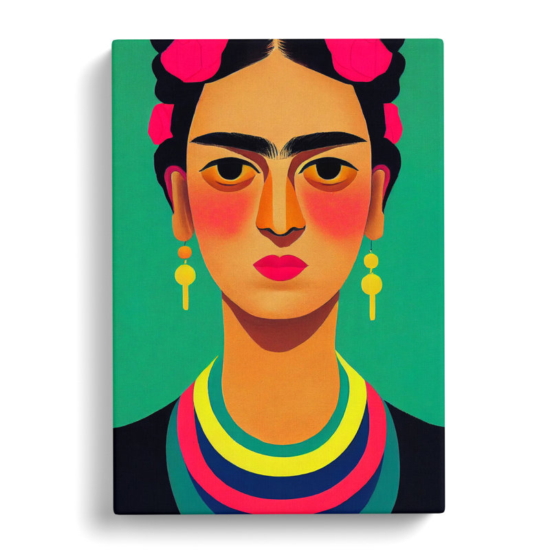 CAN-V0523-1059X Frida Kahlo Minimalism - Wrapped Canvas Print, 60cm H x 40cm W x 3cm D, No Matte, Wrapped Canvas