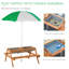 Table de pique-nique pour enfants avec parasol et rangement pour l'extérieur