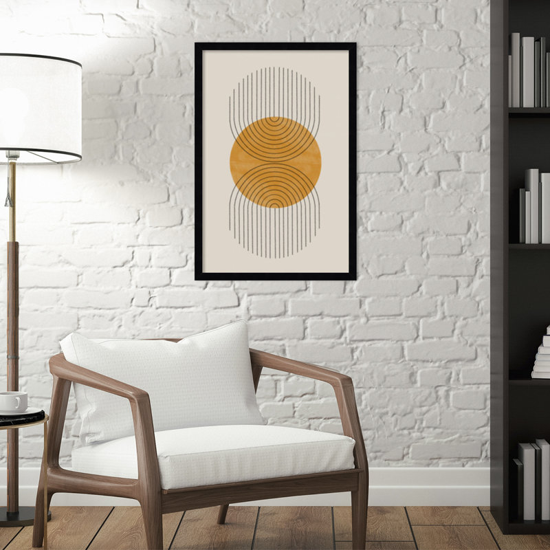 Perfect Point Yellow by The MIUUS STUDIO, 25" H x 17" W x 1" D, Black Framed