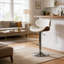 Tabouret de bar pivotant à hauteur réglable blanc doux Soft