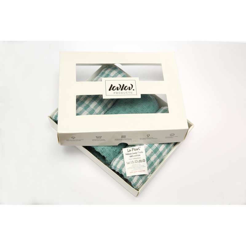 Cotton Jacquard Tea Towel Kitchen Towel, Teal