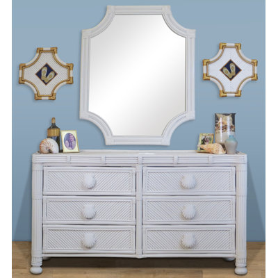 Commode double 6 tiroirs avec miroir Abbigail
