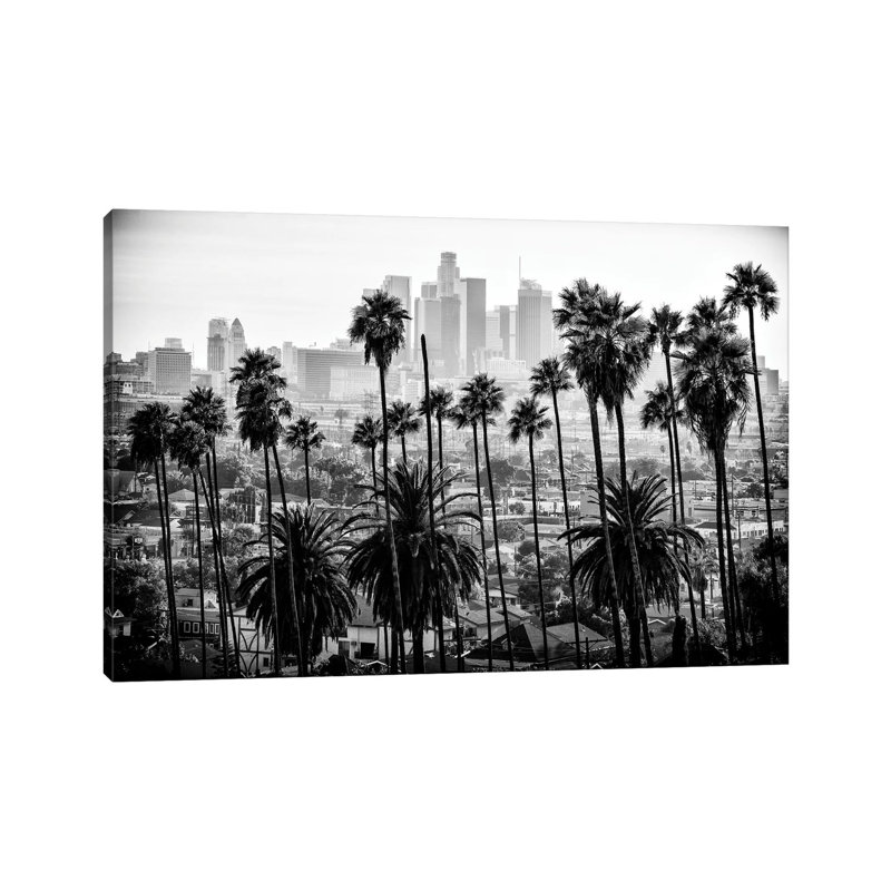 Black California Series - Los Angeles Skyline - Wrapped Canvas Print, 101.6 cm H x 66.04 cm W x 3.175 cm D