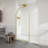 Ember Series 78 In. X 34 In. Framed Arch Fixed Shower Screen Door In Brushed Gold With 8Mm Tempered Clear Glass-119440733-119440734