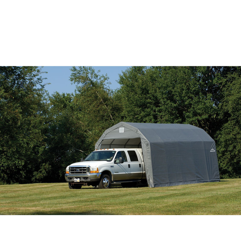 Grange de garage standard 12 x 28 pi ShelterCoat, Gris
