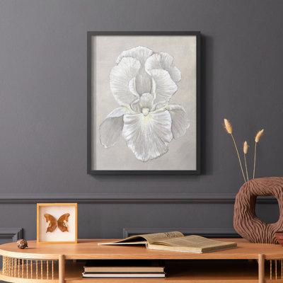 White Iris II, reproduction encadrée - bois massif