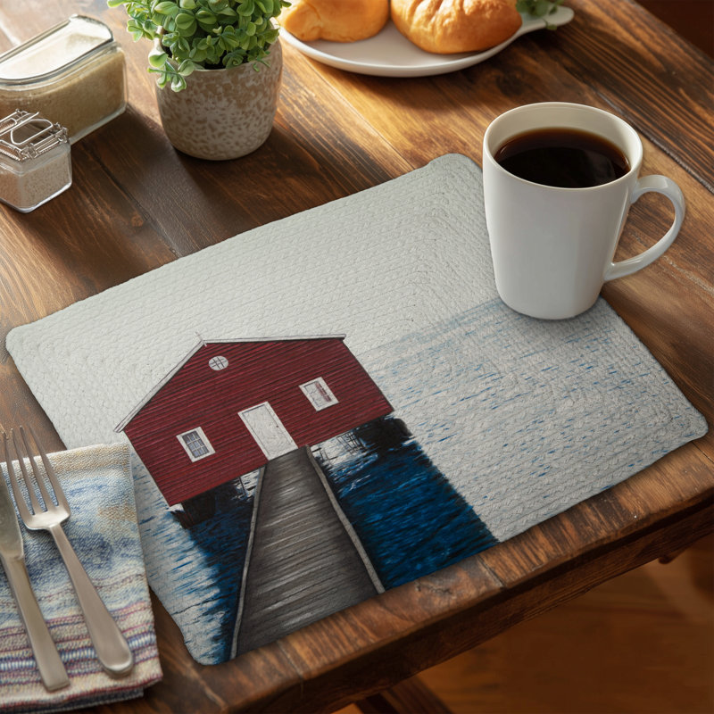 Boathouse Marine Bathroom Braided Polyester Placemat Decor